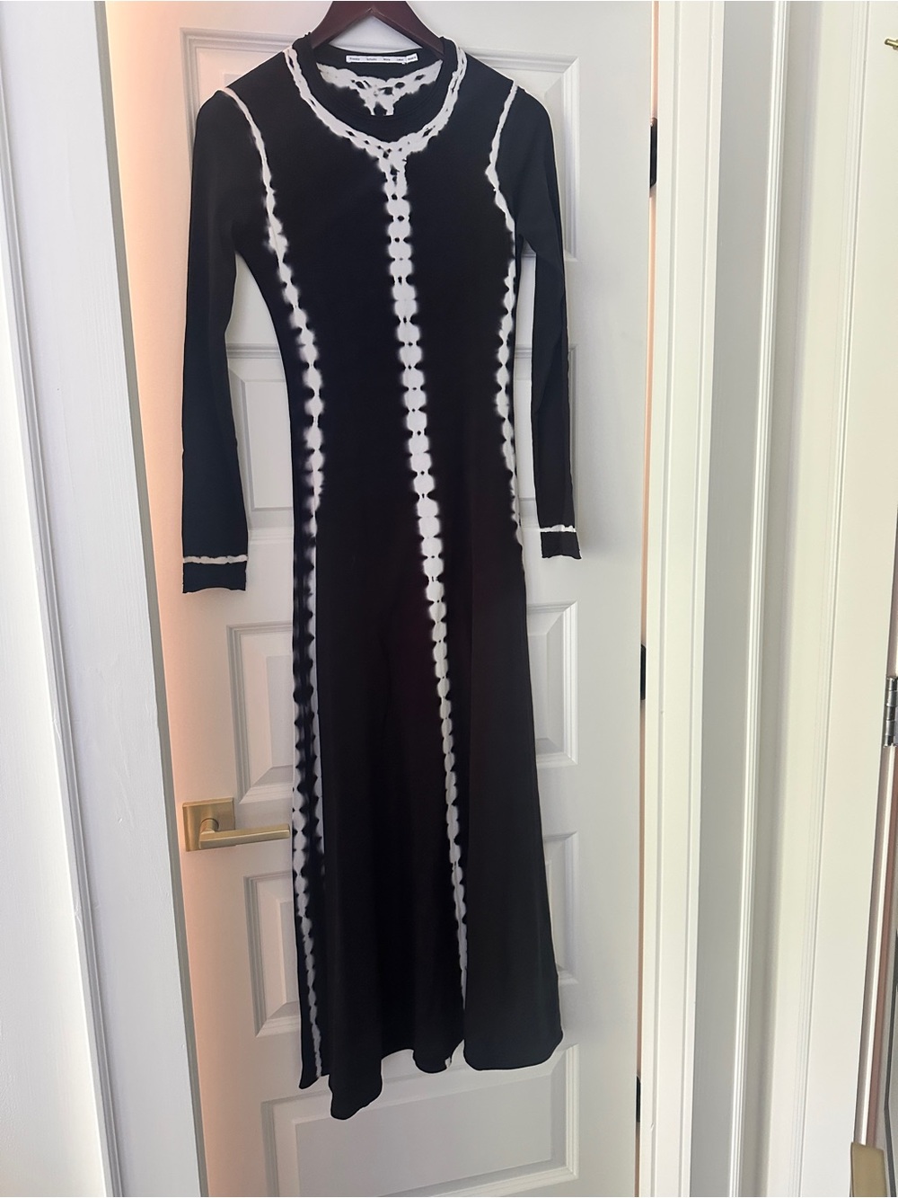 Proenza Schouler Black and White Long Sleeve Maxi Dress